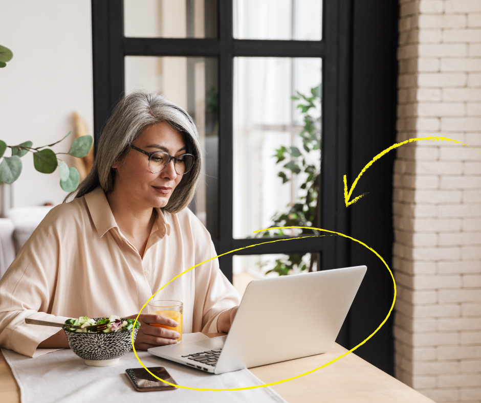 woman looking at a laptop